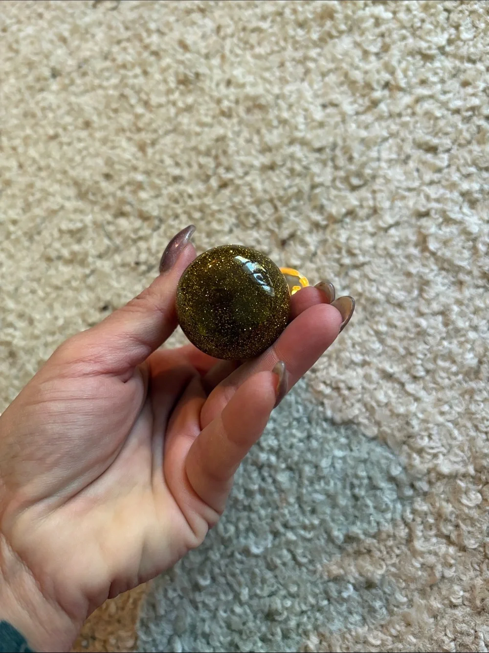 Gold Glitter Pear Key and attachment Holder Charm